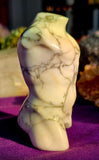 Howlite Crystal Masculine Torso Carving 🤍🏋️‍♂️🩶🖤