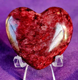 Peach & Black Blossom Jasper Crystal Puffy Heart 🌸🍑💗