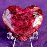 Peach & Black Blossom Jasper Crystal Puffy Heart 🌸🍑💗