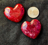 Peach & Black Blossom Jasper Crystal Puffy Heart 🌸🍑💗