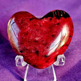 Peach & Black Blossom Jasper Crystal Puffy Heart 🌸🍑💗