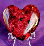 Peach & Black Blossom Jasper Crystal Puffy Heart 🌸🍑💗