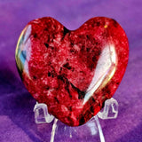 Peach & Black Blossom Jasper Crystal Puffy Heart 🌸🍑💗