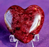 Peach & Black Blossom Jasper Crystal Puffy Heart 🌸🍑💗