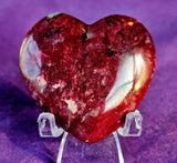 Peach & Black Blossom Jasper Crystal Puffy Heart 🌸🍑💗