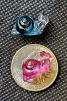 Mini Fluorite Crystal Snail Style # 1💙🐌💜