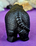 Matte Finished Black Obsidian Crystal Rhino Statue 🖤✨🦏😍
