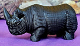 Matte Finished Black Obsidian Crystal Rhino Statue 🖤✨🦏😍
