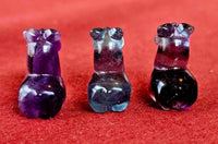 Mini Rainbow Fluorite Crystal Llama Figurine 💙🦙💜