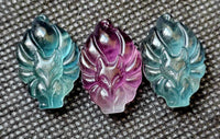 Mini Rainbow Fluorite Crystal Pokemon Nine Tails Figurine 💜🦊🔥💙