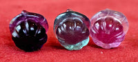 Mini Rainbow Fluorite Crystal Jack-o'-lantern w/Hat Carving 🧙‍♂️🎃💙