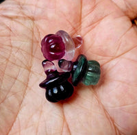 Mini Rainbow Fluorite Crystal Jack-o'-lantern w/Hat Carving 🧙‍♂️🎃💙