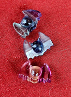 Mini Rainbow Fluorite Crystal Scary Bat Carving 😱🦇💜