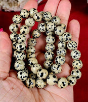 Dalmatian Jasper Crystal Bracelet 🖤📿🤍