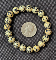 Dalmatian Jasper Crystal Bracelet 🖤📿🤍