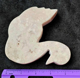 XL. Pink Amethyst Crystal Swan Silhouette Carving 🌸🦢🩷