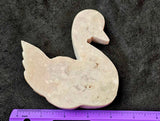 XL. Pink Amethyst Crystal Swan Silhouette Carving 🌸🦢🩷