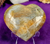 XL. Peach Moonstone Crystal Puffy Heart ❤️🍑🤩✨