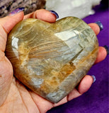 XL. Peach Moonstone Crystal Puffy Heart ❤️🍑🤩✨