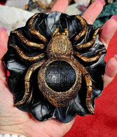 LG. Gold & Black Spider Crystal Sphere Holder 🕷️⚜️🔮🕸️