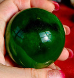 Green Cat's Eye Crystal Sphere 💚🔮🍏