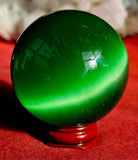 Green Cat's Eye Crystal Sphere 💚🔮🍏