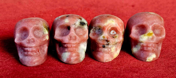 Pink Plum Blossom Jasper Crystal Mini Skull Carving 💀🌸🩷