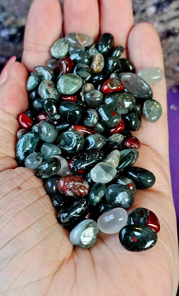 Bloodstone Crystal Chips 3oz ✨🩸🩶🖤