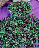 Zoisite & Ruby Crystal Chips 💚🖤❤️