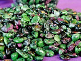 Zoisite & Ruby Crystal Chips 💚🖤❤️