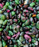 Zoisite & Ruby Crystal Chips 💚🖤❤️