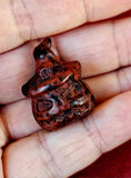 Mahogany Obsidian Crystal Jack-O-Lantern w/Hat Carving 🧙‍♀️🖤🎃