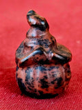 Mahogany Obsidian Crystal Jack-O-Lantern w/Hat Carving 🧙‍♀️🖤🎃