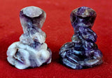 Chevron Amethyst Crystal Coiled Cobra Snake Figurine 🐍💜✨