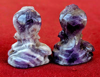 Chevron Amethyst Crystal Coiled Cobra Snake Figurine 🐍💜✨