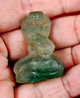 Green Fluorite Crystal Coiled Cobra Snake Figurine 💚🐍🍏