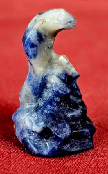 Sodalite Crystal Coiled Snake Figurine 🐍🩵💙