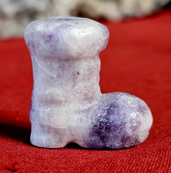 Lepidolite Crystal Santa's Boot Carving👢🎅☃️💜