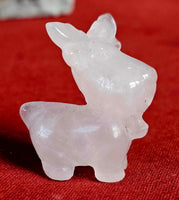 Rose Quartz Crystal Reindeer Figurine 🩷🦌🌸