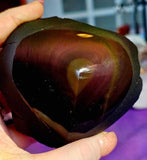 LG. Partially Matte/Raw/Polished Finished Rainbow Obsidian Heart ❤️🌈🖤😍✨