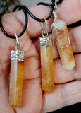 Golden Healer Quartz Necklace on Adjustable Rope Chain