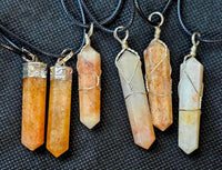 Golden Healer Quartz Necklace on Adjustable Rope Chain