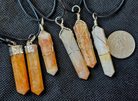 Golden Healer Quartz Necklace on Adjustable Rope Chain