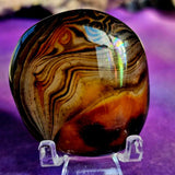 Sardonyx Crystal Palmstone 🖤🧡❤️💛