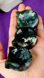 Moss Agate Crystal Cat Ear Trinket Dish ✨😻🐾🐯🌱💚