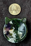 Moss Agate Crystal Cat Ear Trinket Dish ✨😻🐾🐯🌱💚