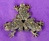 Assorted Metal Triple Frog Crystal Sphere Holder 🔮✨🐸⚜️