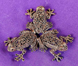 Assorted Metal Triple Frog Crystal Sphere Holder 🔮✨🐸⚜️