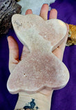 XL Pink Amethyst Butterfly Silhouette Carving 🩷🦋✨