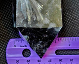 LG-XL Arfvedsonite aka Fireworks Stone w/Garnet Crystal Wand 🖤😍✨🎇🎆❤️